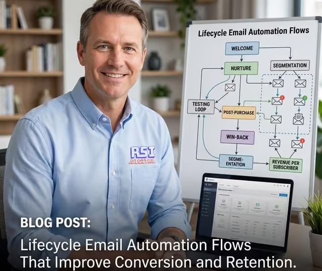 Marketing automation workflow diagram for segmented email lifecycle campaigns